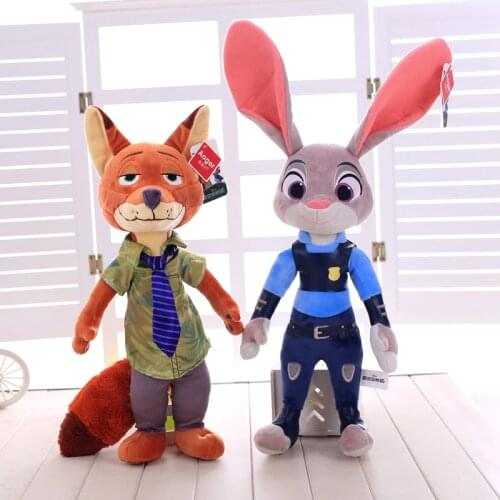 2pcs/lot 40cm Movie Zootopia Plush Toy Cute Nick Wilde Rabbit Judy Hopps Plush Toys Doll Soft Stuffed Animals Toys Children Gift