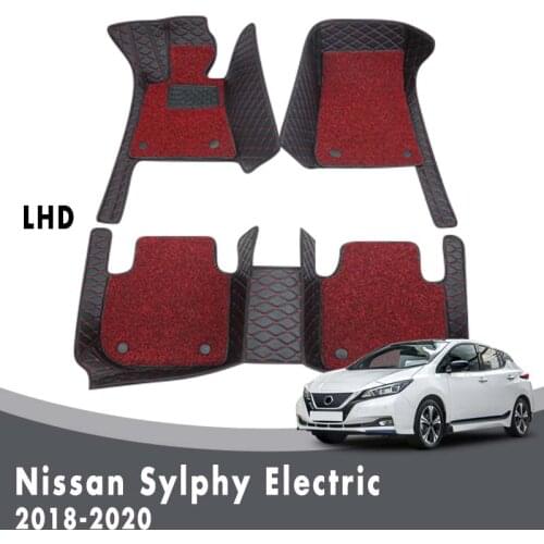Luxury Double Layer Wire Loop Carpets For Nissan Sylphy Electric 2020 2019 2018 Car Floor Mats Interior Accessories Custom Rugs
