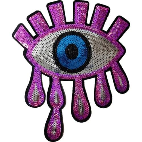 Pink eye patch sequined eyeball patches sew on eye light pink patch badge
