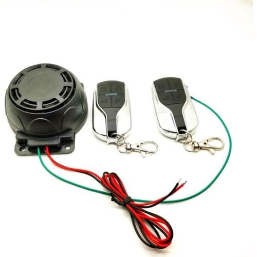 Motorcycle Bike Scooter Alarm Security System Theft Protection with 12V Dual Remote Control
