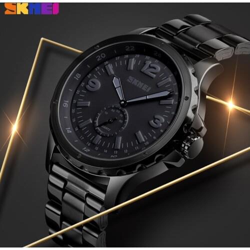 SKMEI Top Luxury Mens Quartz Watch Creative Stainless Steel Strap Bracelet Clock Male Waterproof Wristwatch Relogio Masculino