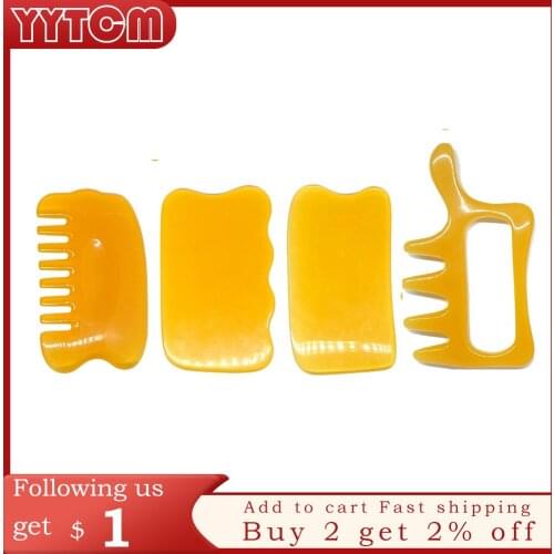 Resin Beeswax Massage Scraping Facial Back Neck Massager Massaging Comb Health Relaxed gua sha massage tool