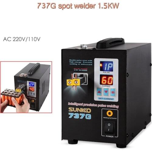 SUNKKO 737G spot welders 1.5kw precision pulse battery spot welder led light welding machine for 18650 battery pack spot welder