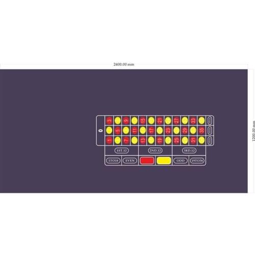 WP-116 Single Zero Roulette Game Poker Table Cloth in Black, Casino Layout Game Cloth 1PC