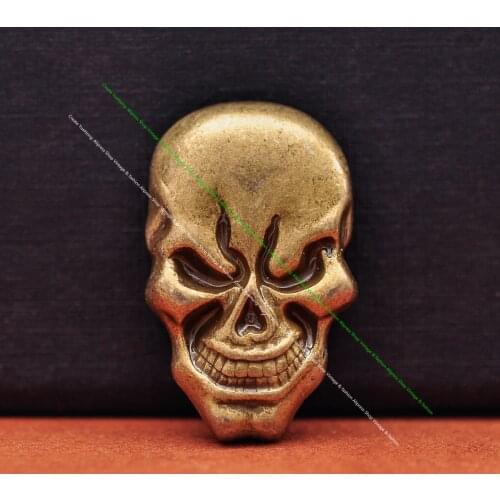 10X Biker Vintage Silver Skull Head Leathercraft Leather Bag Decor Belt Concho Flat Back