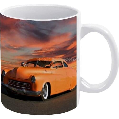 1950 Custom Sedan Coffee Mugs 330ml Creative Travel Mug and Cup Office Drinkware Mugs Tazza Auto Automobile Automotive Car Trans