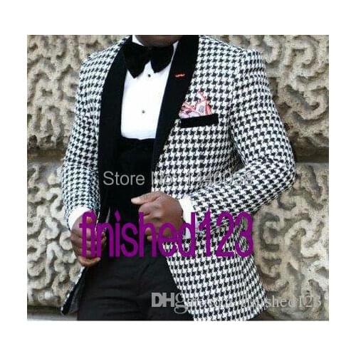 2018 Hot Selling Mens Groom Wear Blazer Dinner Party Prom Suits Groom Tuxedos Men Wedding Suits (Jacket+Pants+Vest+Bow)
