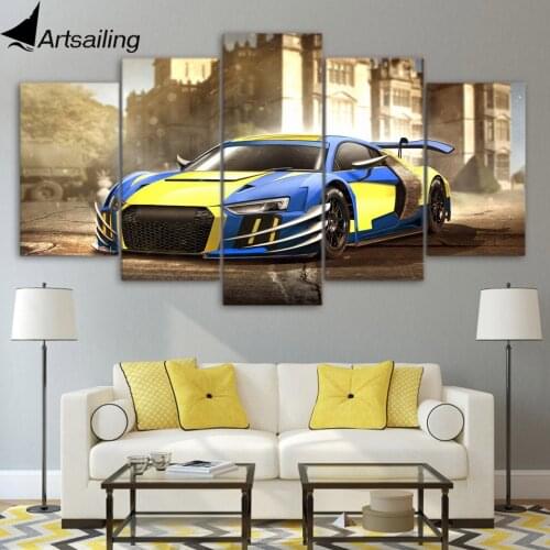 5 piece canvas art sports car hd printed audi poster canvas painting wall pictures for living room free shipping XA1699A