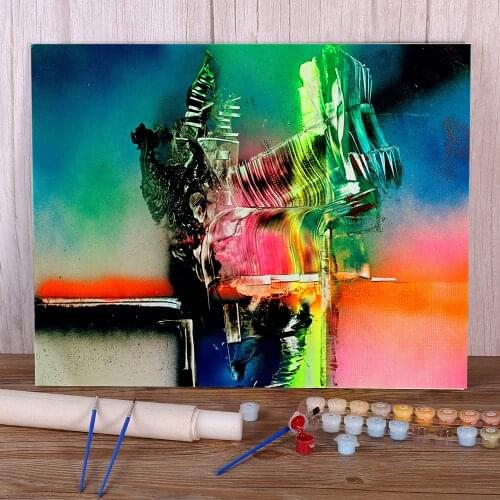 Abstract Bimutants Of A Big City DIY Paint By Numbers Set Acrylic Paints 40*50 Oil Painting New Design For Kids For Handiwork