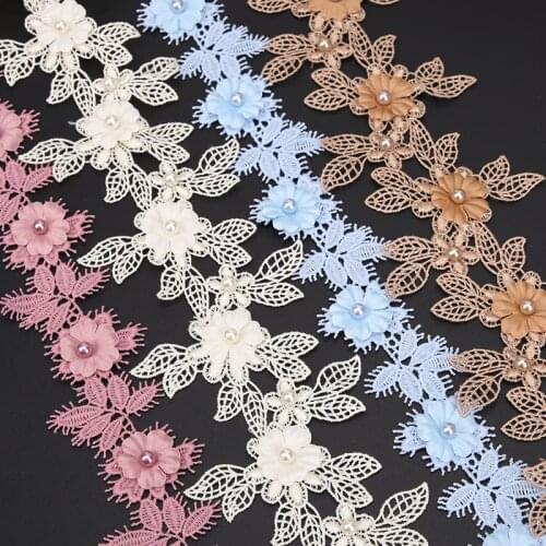 1Meters Beading water drilling lace clothing accessories Black cloth DIY Embroidered For Sewing Decoration african lace fabric