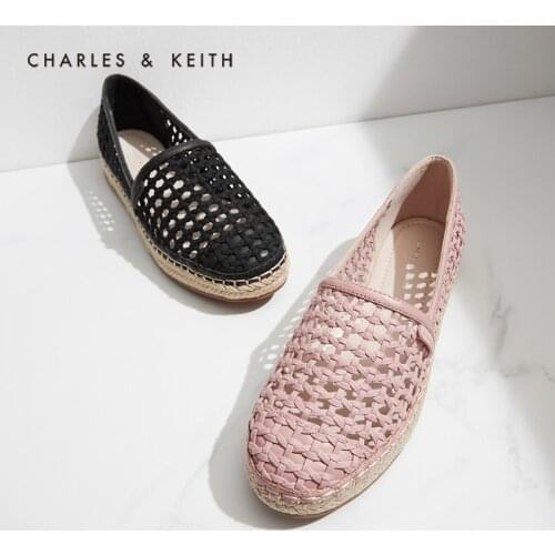 CHARLES＆KEITH New Arrival for Summer 2021 CK1-70380886 Ladies woven hollow platform low-heeled shoes