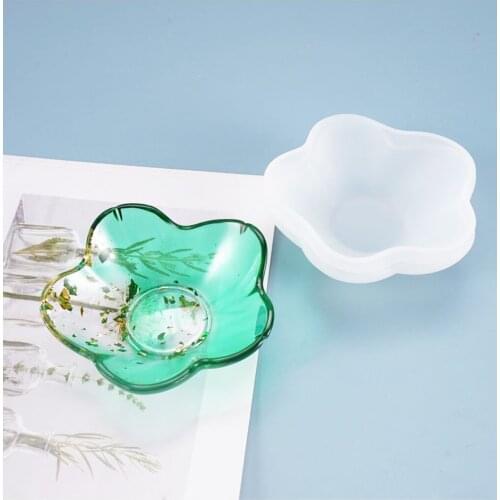 DIY Flower Bowl Plate Silicone Mold for Resin Art Home Decoration Mold Fluid tray Art UV Epoxy Resin Molds Resin Mold Silicone