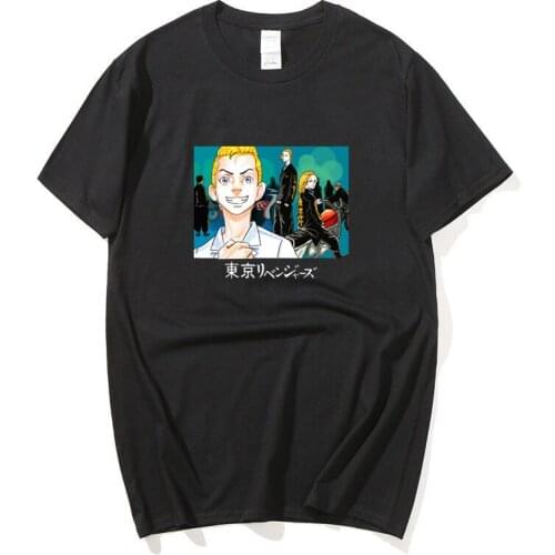 First New Summer Anime Tokyo Revengers Print T-shirt Harajuku Mens Short Sleeve Streetwear Soft Plus Size Simplicity Loose