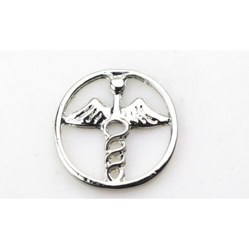 2016 Hot selling 22mm large medical symbol window plate fit 30mm glass locket floating charms plate