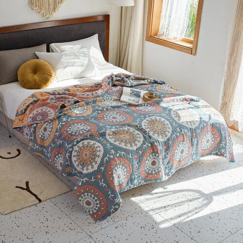 Cotton Waffle Lace Bed Blanket Quilt for Summer Kids Bedspread Children Comforter