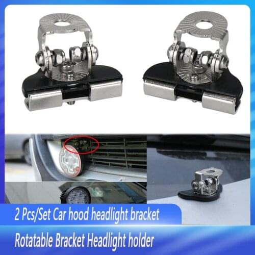 Stainless Steel Car hood headlight bracket Pillar Hood Mount Rotatable Bracket Headlight holder support accessories 2 Pcs/Set