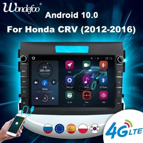 2 din Android 10 Car radio carplay For Honda CRV CR-V 2012-2016 autoradio GPS Navigation Multimedia Player 4G auto audio Stereo