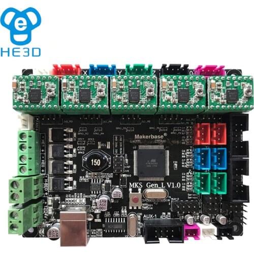 HE3D MKS Gen_L V1.0 motherboard for 3D printer with four A4988 motor driver