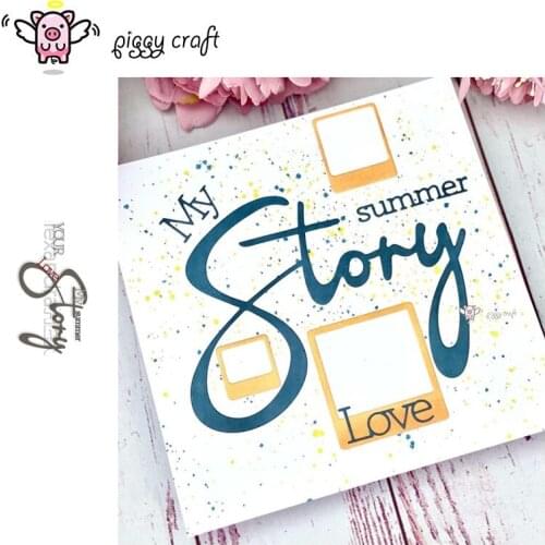 Piggy Craft metal cutting dies cut die mold Story letter decoration Scrapbook paper craft knife mould blade punch stencils dies