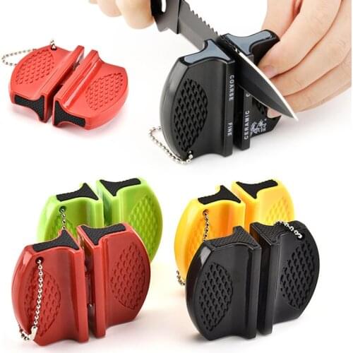 Mini Knife Sharpener Butterfly Type Two-stage Camping Pocket Whetstone Sharpener Kitchen Tool