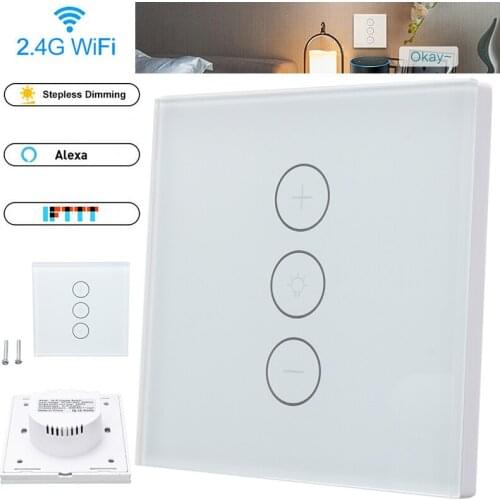 Wall Flush-mounted Light Switch Light Dimmer WiFi Touch Switch Smart Eletronical Light Switch Accessory For Alexa Voice Control