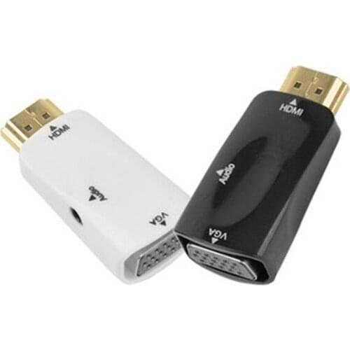 Male To Female HDMI-compatible To VGA Adapter HD 1080P Audio Cable Converter for PC Laptop TV Box Computer Display Projector