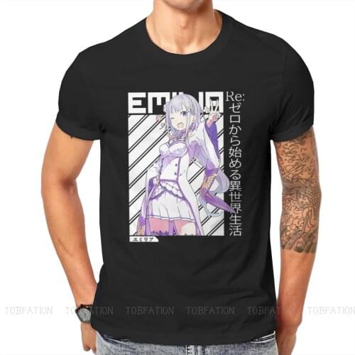 Re:Zero Starting Life in Another World Emilia Original Tshirt Top Graphic Vintage Summer Mens Clothing Cotton Harajuku T Shirt