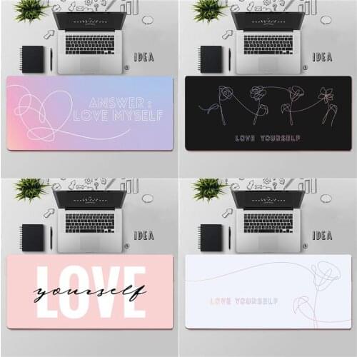 FHNBLJ High Quality Love yourself Flower Rubber Mouse Durable Desktop Mousepad Free Shipping Large Mouse Pad Keyboards Mat