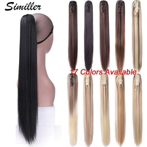 Similler Claw in Long Straight Ponytail Synthetic Hair Tail Extension Natural Fake Hairpieces for Women 130g
