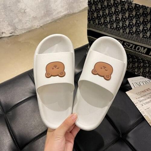 Women Thicken Platform Slippers Women Summer Slippers Female Solid Color Home Indoor Shoes Breathable Flip Flops Cartoon Slides