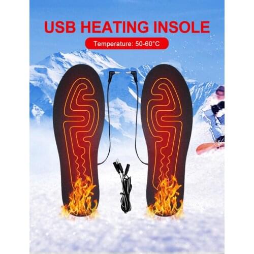 Electric Heated Insoles USB Rechargeable Washable Heated Shoe Pad Feet Warm Sock Pad Mat Thermal Insoles 36-46 yards For Camping