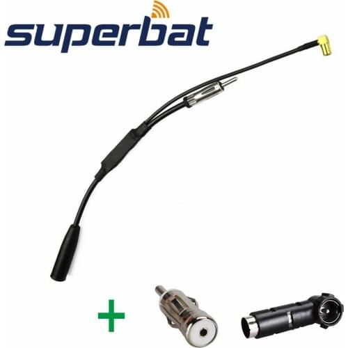 Superbat FM/AM to DAB/DAB+ Car Radio Aerial Antenna Converter/Splitter with ISO Connectors