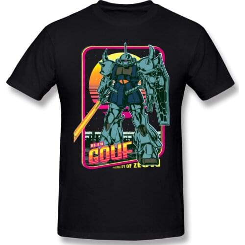Gundam Gouf T Shirt Streetwear Big Size Cotton Short Sleeve Custom Tshirt Men