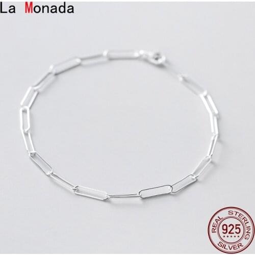 La Monada Bracelets For Women Silver 925 sterling Silver Fine Real Silver 925 Jewelry Bracelet Only Chain Womens Bracelet ZM115