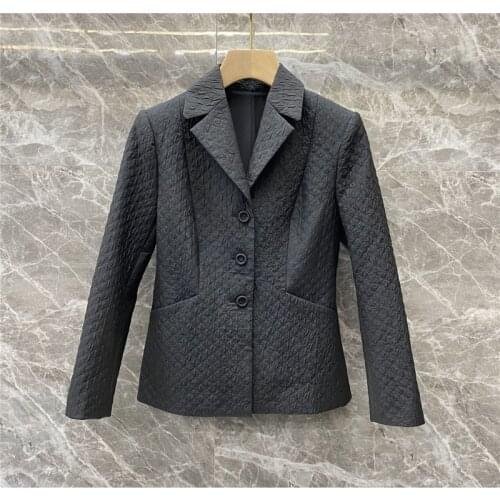 Top Quality New Blazer Jackets 2021 Autumn Winter Outerwear Coats Women Vintage Jacquard Prints Long Sleeve Casual Coat Blazers