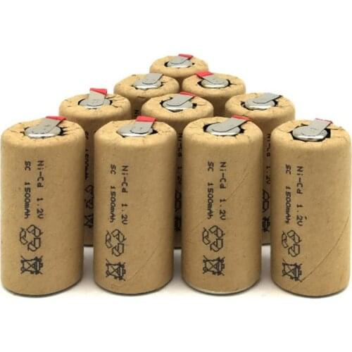 1.2V Ni-CD SC1500mAh Sub C High Power 10C Rechargeable Battery for Walkie Talkie Power Tools Cordless Electric Drill
