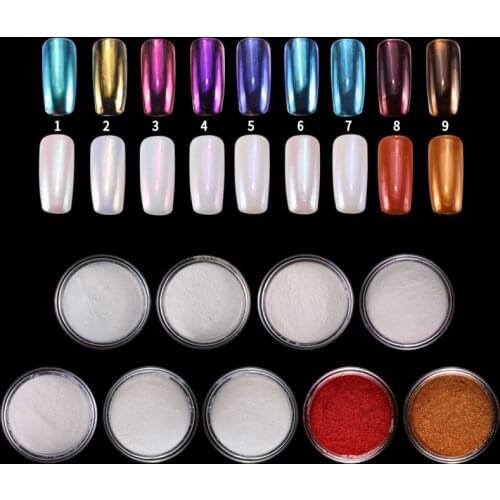 1g/Box Nail Powder Glitters Three-dimensional Electroplating Mirror Ｍetal Effect Laser Dazzling Dust for Nail Art Manicure Decor