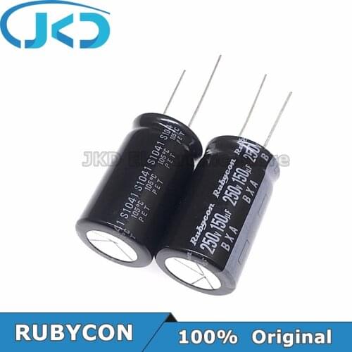 10pcs/20pcs RUBYCON 150UF 250V 18*30mm 105℃ 150UF250V 250V150UF 18x30 Aluminum Electrolytic Capacitor