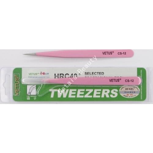 10 pcs VETUS High Precision Professional Extension Tools Eyelashes Pink Tweezer Free Shipping