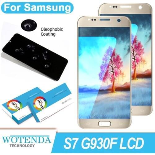 100% Original 5.1'' AMOLED for Samsung Galaxy S7 G930 G930F SM-G930F LCD With Frame Display Touch Screen Assembly Repair Parts