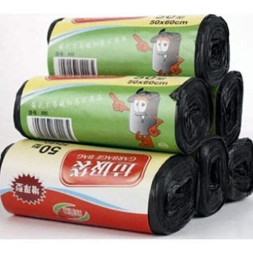 14Pcs Garbage Bags for Bathroom Waste Trash Bags Black Portable Thicken Large Roll Sorting Bin Cleaning Supplies