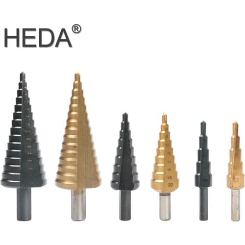 5/9/15steps 4-32mm High Speed Steel Straight Grooved Conical Drill Bit HSS Metal Step Drill Bit For Woodworking Thin Iron Steel