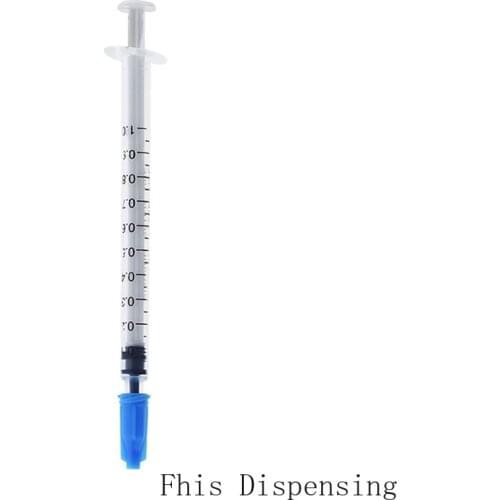 50sets/lot Dispensing Syringes 1cc 1ml Plastic with Tip Talk Blue Cap