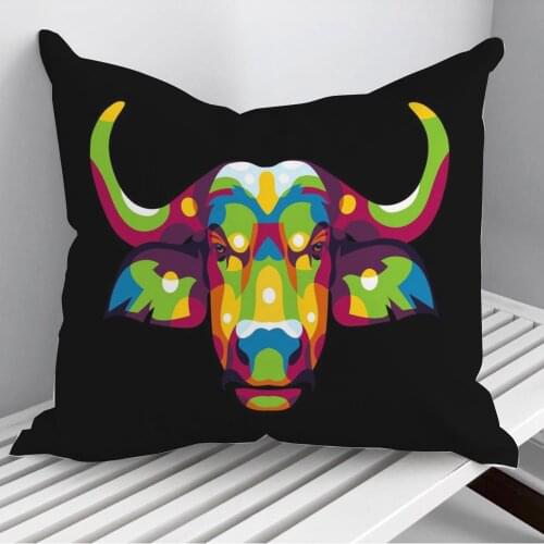 Africa Buffalo Throw Pillows Cushion Cover On Sofa Home Decor 45*45cm 40*40cm Gift Pillowcase Cojines Dropshipping