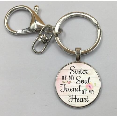 SISTER of my Soul FRIEND of my Heart, Keychain Pendant,Inspirational charm Keychain,Gift for Best Friend,Sister jewelry