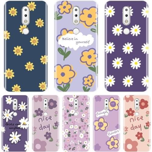 Phone Cover For Nokia 4.2 3.2 Case Silicone Daisy Flower Yellow Floral Purple Soft For Nokia 7.1 6.1 5.1 3.1 2.1 Plus Phone Case