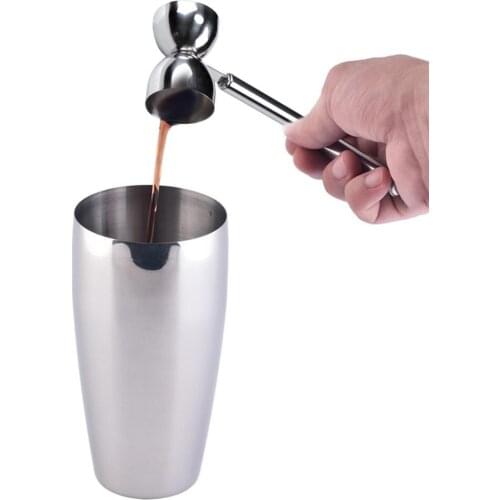 Stainless Steel Double Jigger Measure Cup Long Handle for Cocktail Bartender Bar
