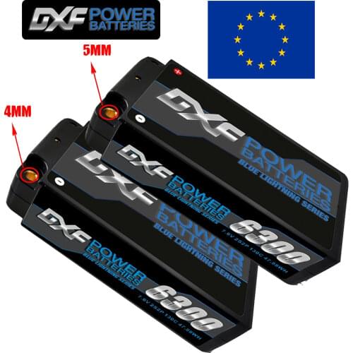 VARCS Lipo Battery 2S 7.6V 6300mah 130C 260C 4mm 5mm Graphene Bullet Competition Shortfor RC 1/10 Off-Road Buggy Truck Car