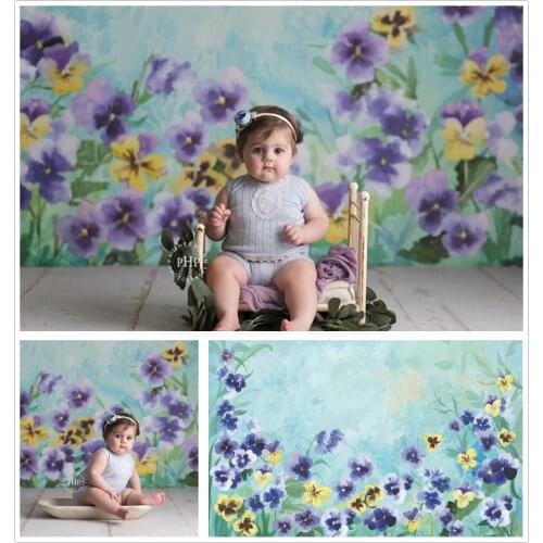 Photography Backdrop Watercolor Painted Floral Newborns Baby Photo Background 1st Birthday Studio Pregnancy Maternityshoot Props