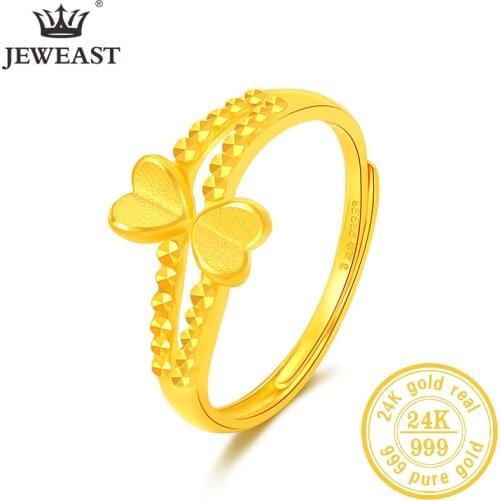 JLZB 24K Pure Gold Ring Real AU 999 Solid Gold Rings Elegant Shiny Beautiful Upscale Trendy Classic Jewelry Hot Sell New 2020